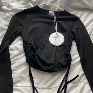 Princess Polly black cropped long sleeve